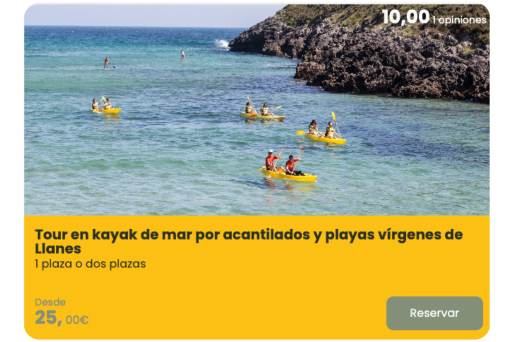 Kayak de mar costa de Llanes